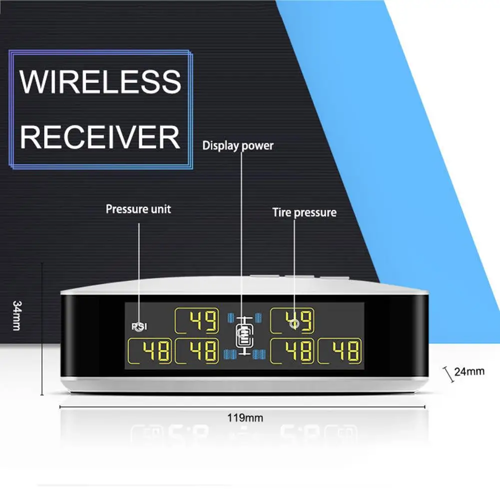 TPMS U8T беспроводная система контроля давления в шинах для автомобиля пикапа в режиме реального времени сигнализация давление температура ЖК-дисплей