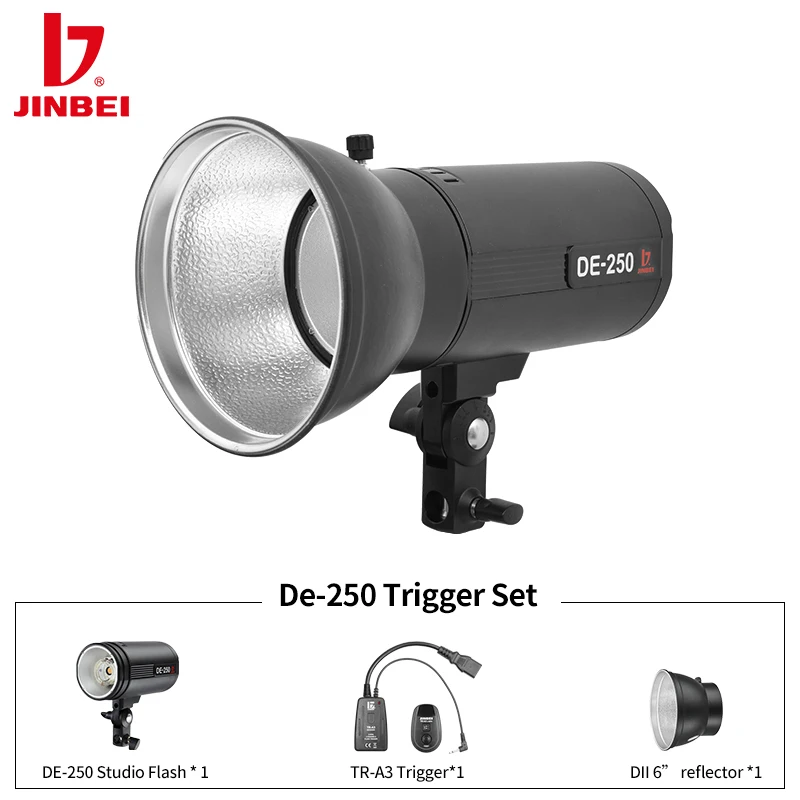JINBEI DE250 250Ws Portable Mini Master Studio Flash Set Photography