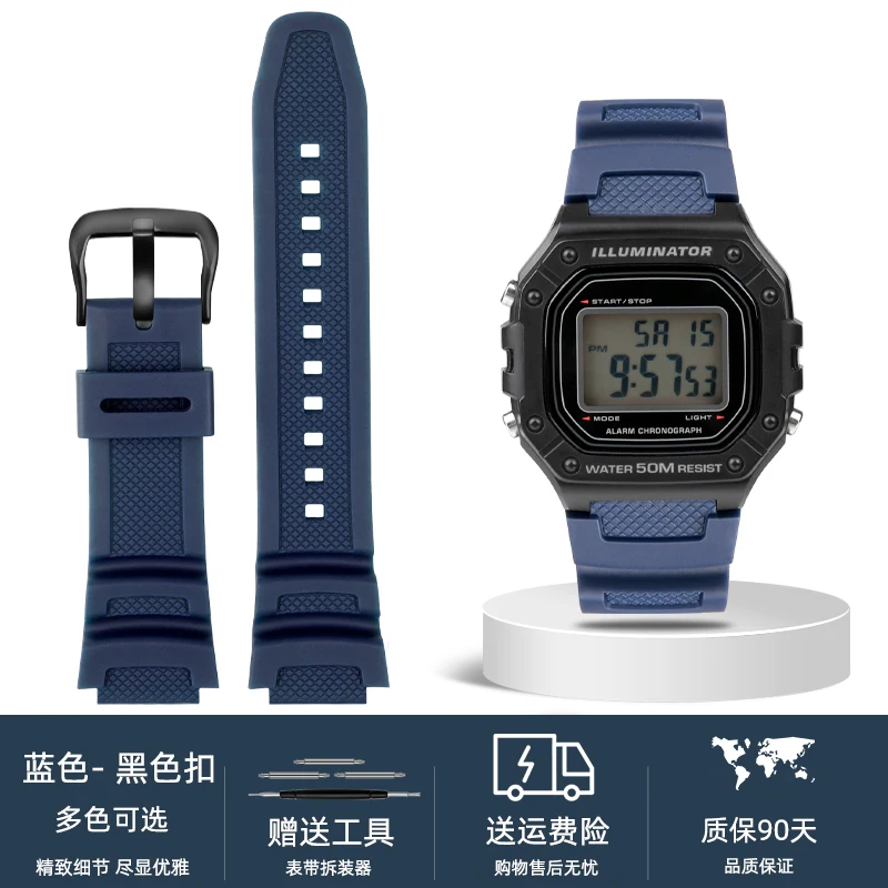 Silikon-Armband Für Casio Uhren – Ersatzband Für F-91W, AE-1200, W-218h Und Viele Mehr (18mm, Schwarz)