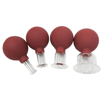 

1 Box Of 4pcs Cupping Therapy Silicone Massage Cups Household Vacuum Cupping Cups Back Body Massager Suction Vacuum Can