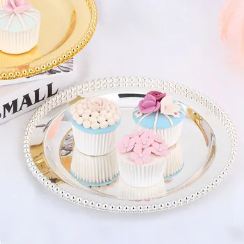 

30-cm high-grade metal silver-plated thick dry-fruit tray, fruit dish, fruit dish, household swing, wedding gift, cupcake stand