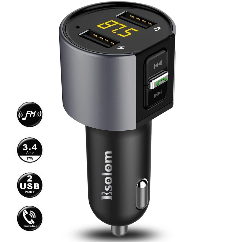 

USB Car Charger For Phone Bluetooth Wireless FM Transmitter MP3 Player USB Charger Music HandFree Car Kit