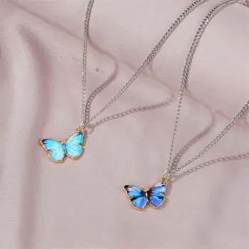 

2020 New Fashion Butterfly Necklace Gradient Clavicle Chain Special Appearance Choker for Women Charm Jewelry Gift