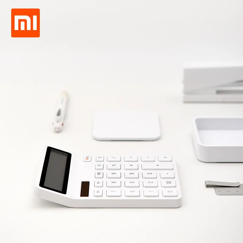 

2Pcs Xiaomi LEMO Desktop Calculator photoelectric dual drive 12 number display automatic shutdown calculator for office finance
