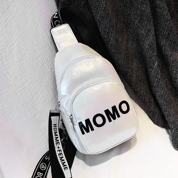 

Newly 1PC Stylish Women Waist Bag PU MOMO Printed Solid Color Chest Bag for Outdoor Sport FIF66