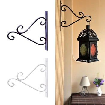 

European Style Balcony Plant Flower Pot Wrought Iron Hooks Holder Wall-Mounted Hanging Basket Bracket Garden Decoration