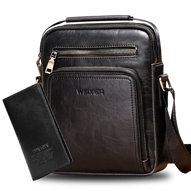 2019 100% crazy horse man's handbag leather men shoulder bag vintage messenger bags high quality sling bolsas crossbod |