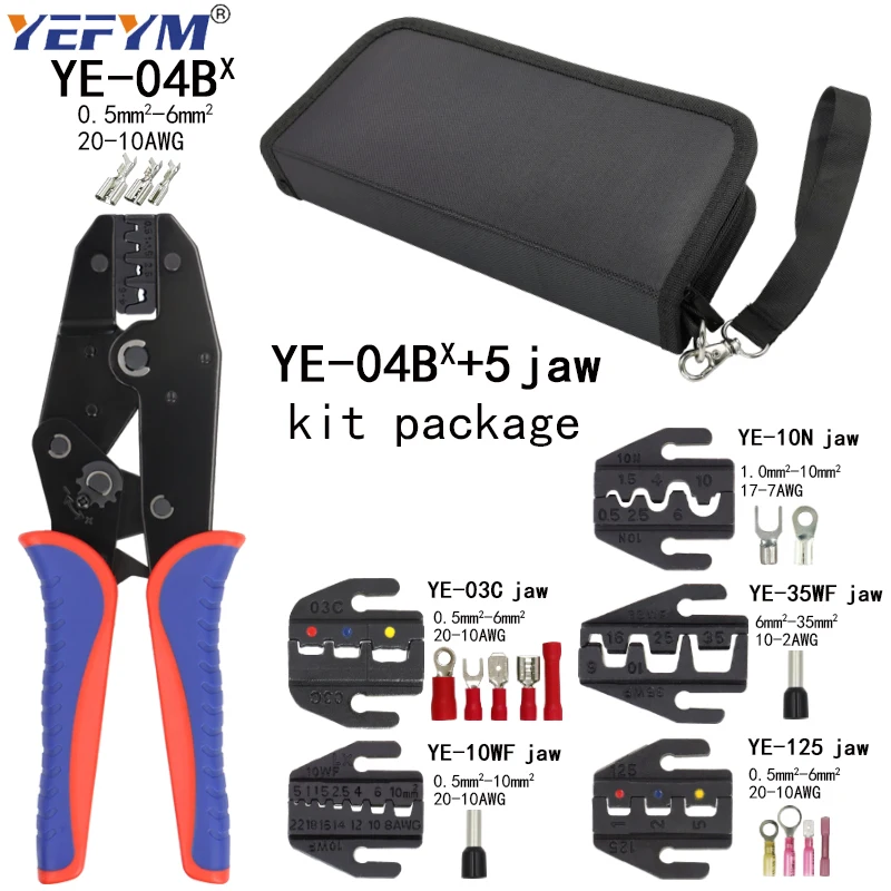 New Quick-Change Jaw Crimping pliers Hand Electric Crimp Tool For 2.8/4.8/6.3/Pipe/Photovoltaic/Sealed Multiple Style Terminals |