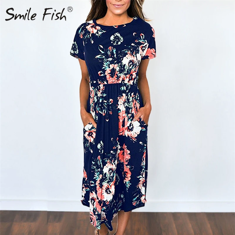 Женское платье с цветочным принтом коротким рукавом и рукавом|vestidos plus|dress loosefloral