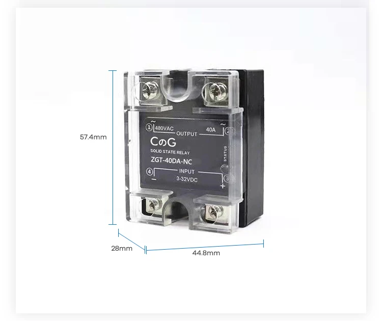 CG 60A 80A 100A DA NC нормально закрытый SSR Однофазный DC контроль AC теплоотвод SSR-60DA 80DA 100DA NC твердотельное реле