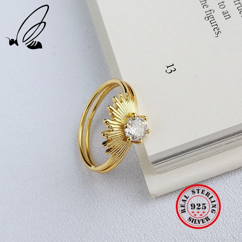 Двухслойные 925 пробы серебряные кольца для женщин, винтажные женские кольца с цирконием, женские кольца 925