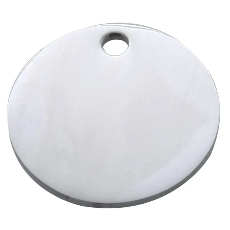 

Pet ID Tag Engraved & ring Dog Cat Name Tags Personalised Customised Name Tag 32mm Silver