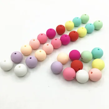 

Whosale 500pcs 20mm loose beads Baby Teething Jewelry Classic Round Silicone Bead DIY necklace/bracelet baby teether