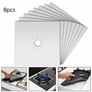 

8pcs Stove Top Protect Mat Reusable Non-stick Cover Liner Clean Cook for Kitchen XH8Z