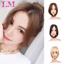 Лм мода Девушка длинная челка девушка сторона челка поддельные края синтетический зажим в волосы Тепло Имитация челок