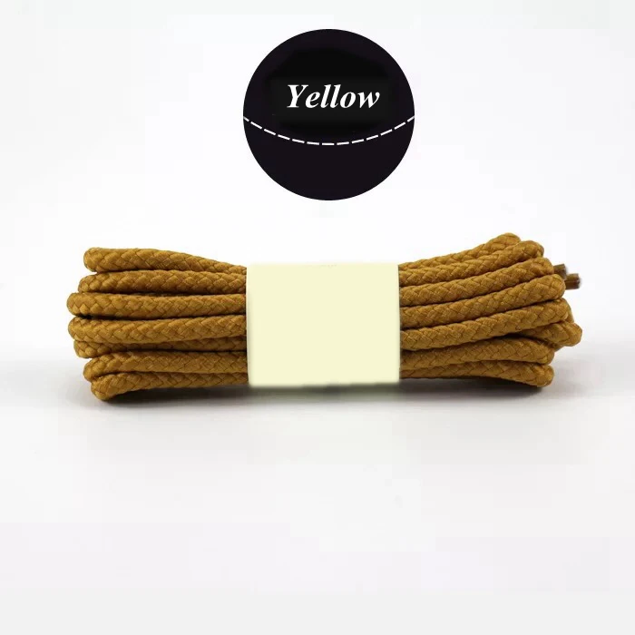 Yellow 1 Pair 14 Colors Round Shoelaces Outdoor Sneakers Shoe laces Solid Boots Shoelace length 80cm 100cm 120cm 140cm 160cm Shoestring - Цвет: Yellow
