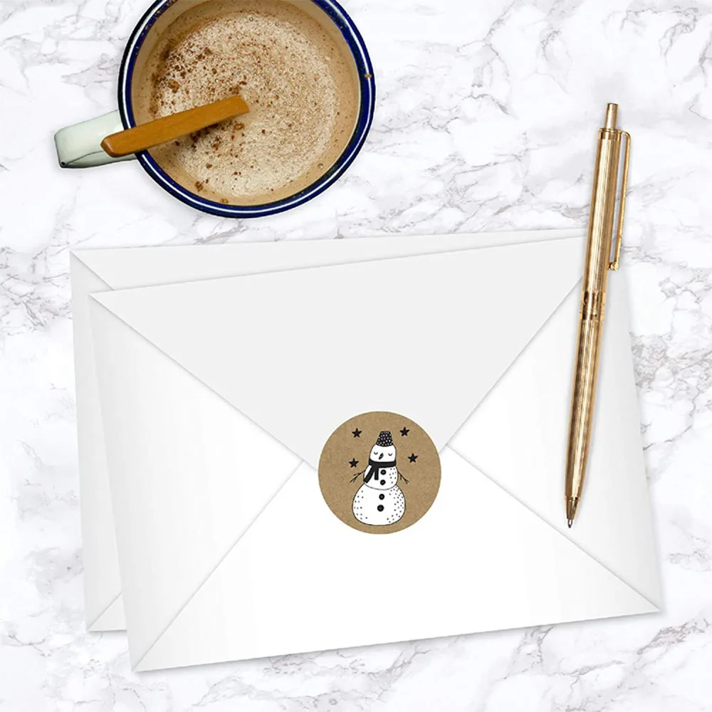 50–500 Stück 6 Designs Aufkleber Schneeflocke Weihnachten Etikett Geschenkbox Dekoration Aufkleber Frohe Weihnachten Tag Tier Aufkleber Papier – Detail 5