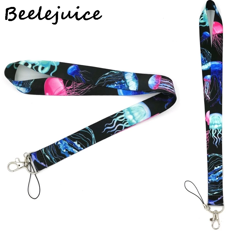24pcs Jellyfish ocean simple Neck keychain necklace Anime Cartoon Strap Lanyard ID badge holder Keychain Lanyards holders | Мобильные