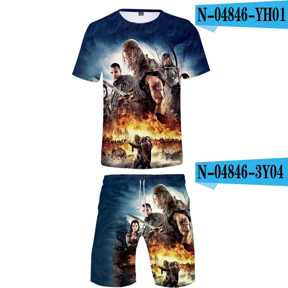 Vikings ТВ серия футболка Homme комплект из двух предметов Vogue 3D печать мужские летние футболки с графическими принтами для мужчин Высокое качество - Цвет: one