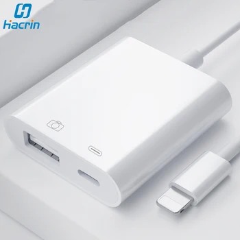 

OTG Adapter For Lightning to USB Camera Adapter OTG Cable For iPad iPhone With Charging Port Data Converter For U Disk Keyboard