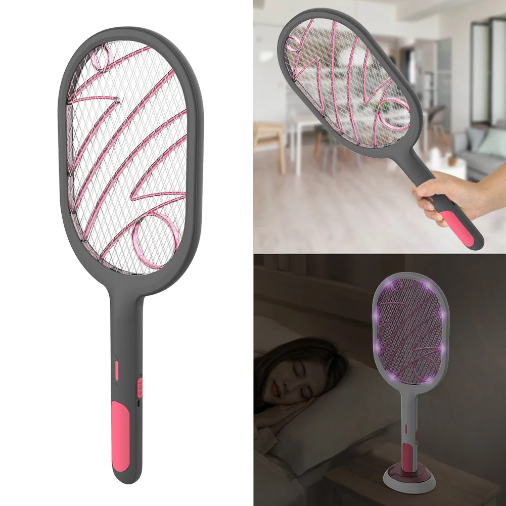 

Electric Mosquito Swatter 1200mAh 2 Modes USB Rechargeable Inserts Killer Pest Control Products Home Fly Bug Zapper Racket