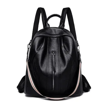 

Multifunctional Women's Leather Backpacks Students School Bag Vintage Shoulder Bags For Women Travel Tote Bag