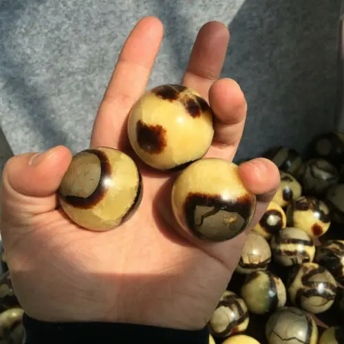 Натуральный драконий, септариевый кварцевая СФЕРА ХРУСТАЛЬНЫЙ ШАР 2.2LB