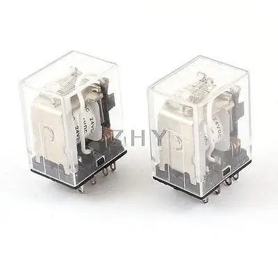 

2 Pcs HH52P MY2 DC 24V Coil Power Relay 8 terminals DPDT 2NO 2NC