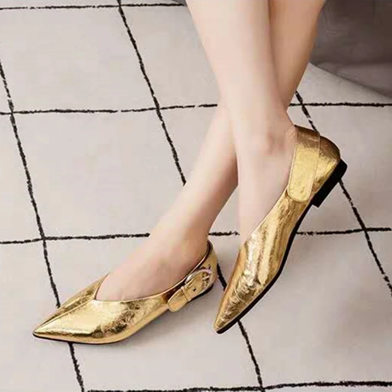 2021 New Spring Summer V Cut Women Flat Shoes Elegant Fashion Flats Branded Girl's Casual Comfortable Shoes Lady Shoes C360