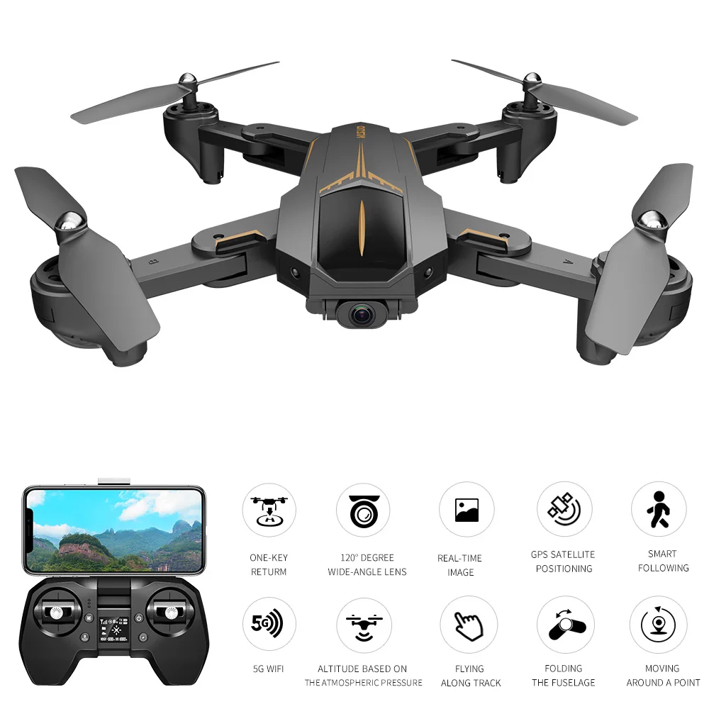 VISUO XS812 Дрон с камерой 4K GPS 5G Wi Fi FPV складной Безголовый режим слежение за жестом