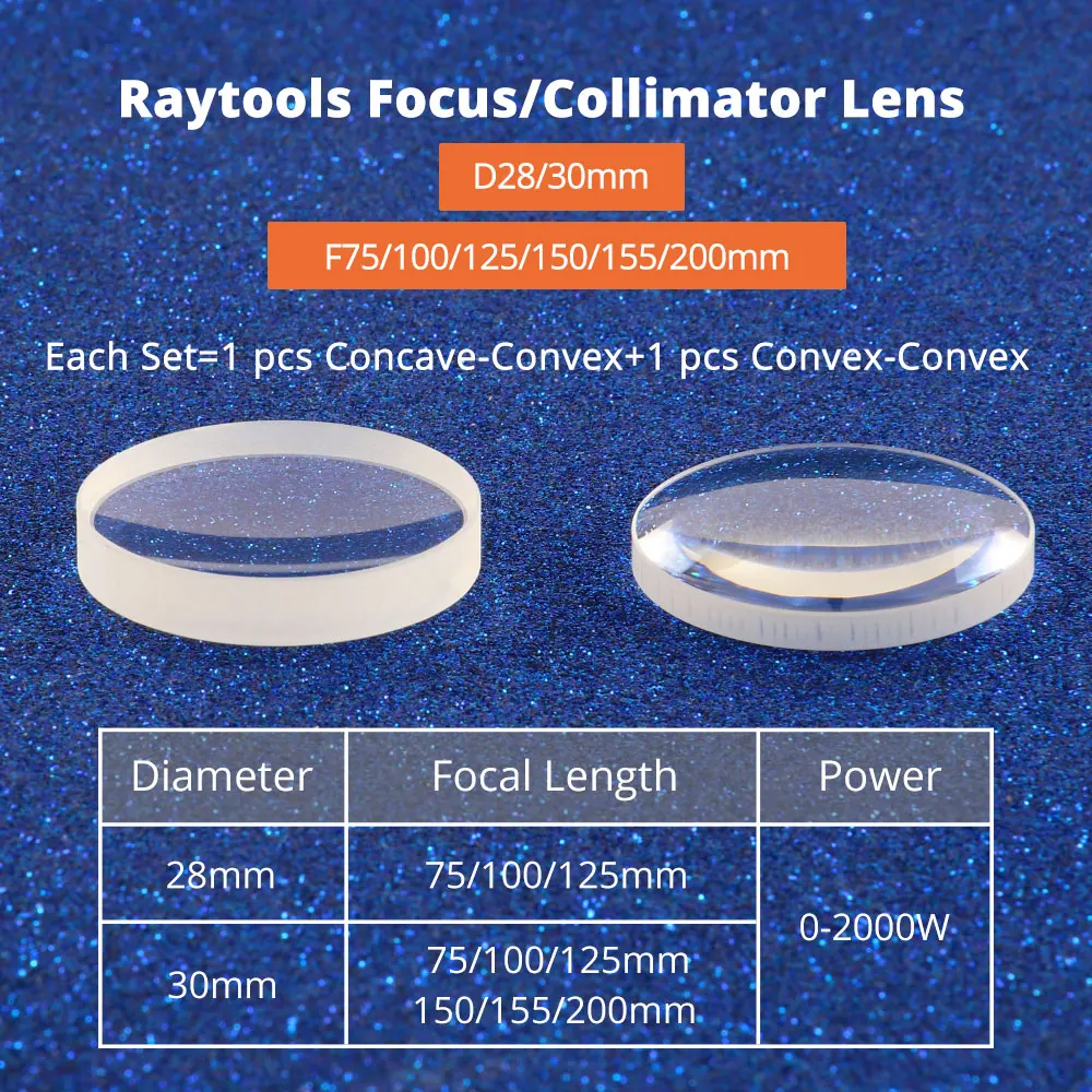 LSKCSH Raytools фокус/коллиматорный объектив D28/30 F75/100/125/150/155/200 мм для волоконный лазер режущая головка BT230/BT240 BM109 bodor оптические линзы