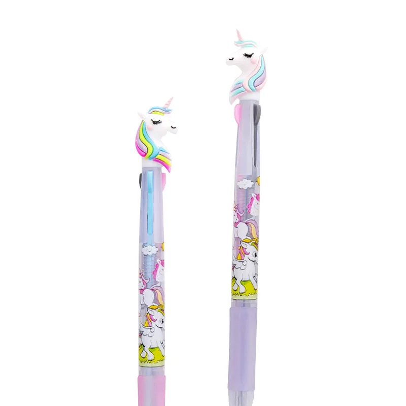 9pcs lot lovely plastic unicorn hair bands birthday supplies for kids girls headband with teeth hair hoop chic hair accessories Unicorn 3 Color Ball Pen Lovely Multicolor Ballpoint Pen Multifunctional Color Pen Office School Supplies Stationery