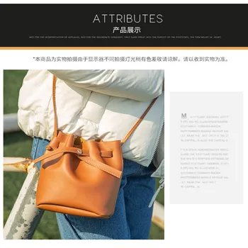 

New Bag Female Bag 2020 Korean Version of the Solid Color Bucket Bag Spring and Summer New Ladies Shoulder Bag Girls Tote Bag