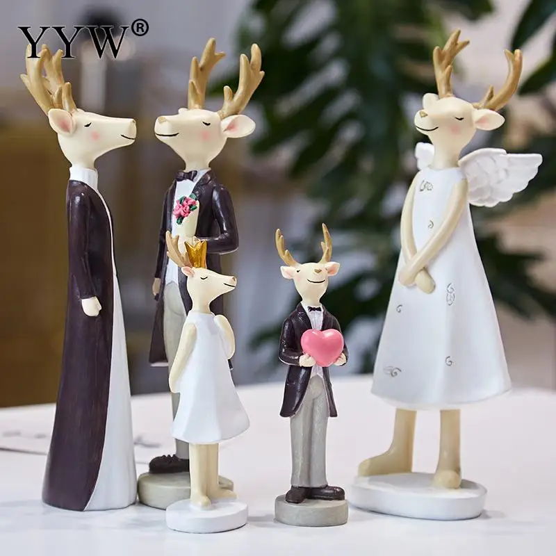 

European Style Cartoon Wedding Resin Figurines Miniatures Home Decoration Accessories Gift Ornaments Creative Home Decor