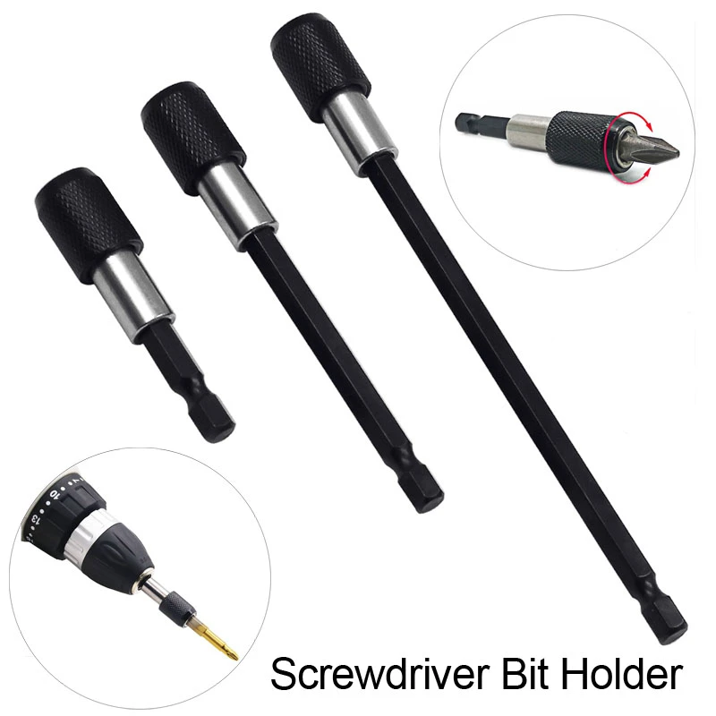 Drill Bit Extensions,QINYUAN,1 Pc 60mm 1/4 Inch Hex Shank Quick Release Screwdriver Bit Holder Extension Bar Drill Bit Extensions,QINYUAN,1 Pc 60mm 1/4 Inch Hex Shank Quick Release Screwdriver Bit Holder Extension Bar