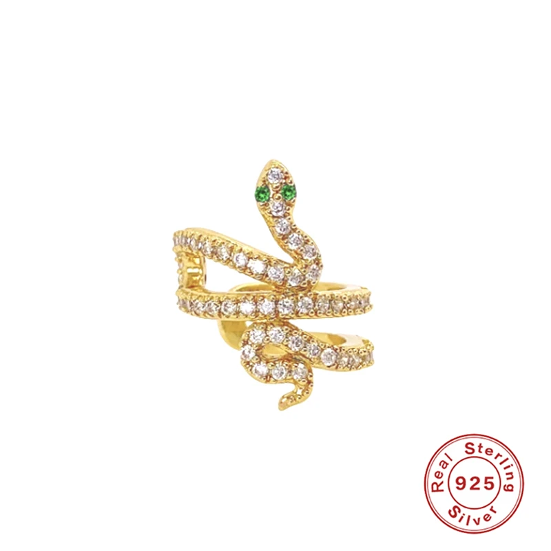 

925 Sterling Silver Single Clip Earrings For Women Snake Earring Ear Cuff Serpent Earcuff Earings Snack S925 Jewelry Pendientes