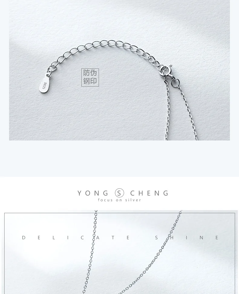 Yi te 925 Sterling Necklace a Wang Clear Spring Choker Women's Simple Pendant Literature And Art Fresh South Korea Sweater Chain