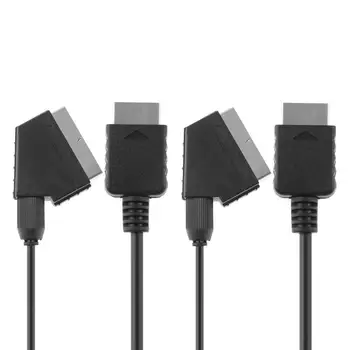 

2pcs 1.8m For PS2 PS3 RGB SCART Cable with TV AV Seat Wire Cable for Sony Playstation PS2 PS3 Game Consoles