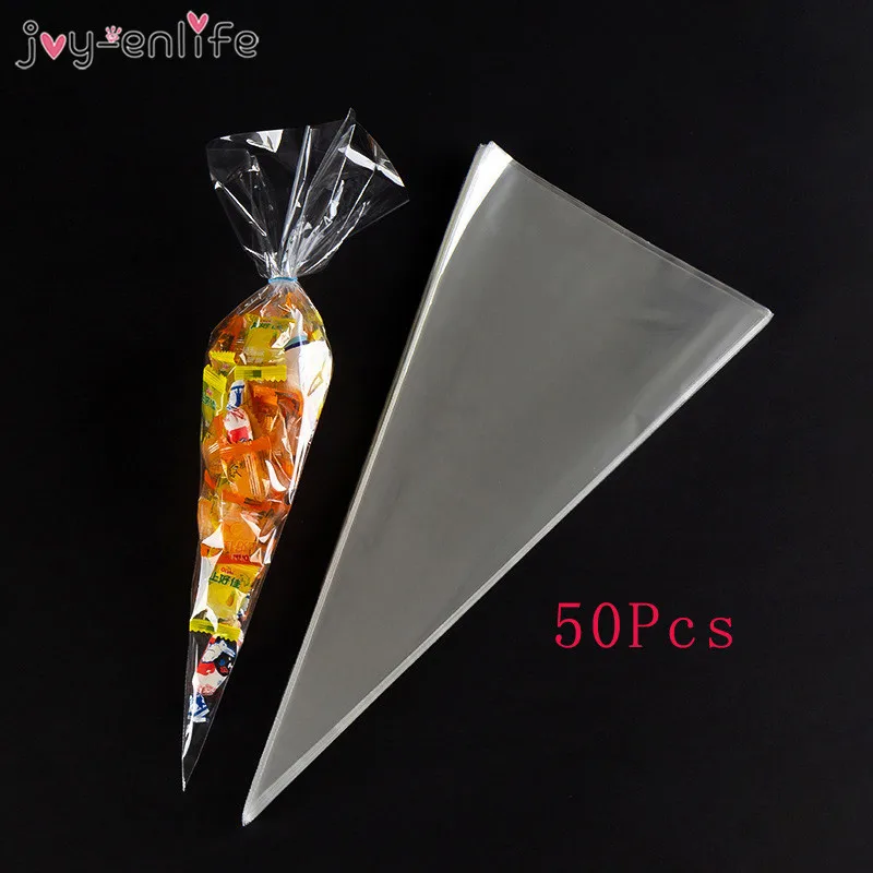 Joy-Enlife 50 шт. DIY Свадьба День Рождения Вечеринка сладкий чистый целлофан конфеты конус сумки для хранения Единорог вечерние украшения Пасха
