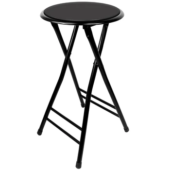

Home Foldable Heavy Duty 24-Inch Foldable Padded Round Stool That Can Hold 300 Pounds
