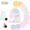 4/8/10pcs Make Up Remover Pads Washable Cleaning Cotton Reusable Face Wipes Microfiber Natural Bamboo Face Skin Care Laundry 1