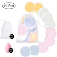 4/8/10pcs Make Up Remover Pads Washable Cleaning Cotton Reusable Face Wipes Microfiber Natural Bamboo Face Skin Care Laundry 1
