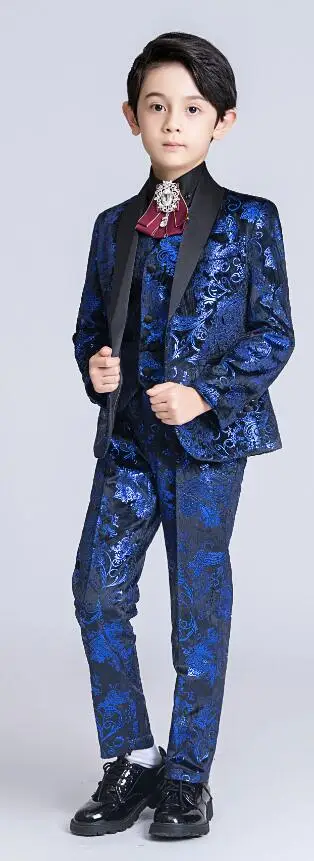 3PCS YuanLu/Детские костюмы Jongens для свадебной вечеринки, костюмы для мальчиков, Блейзер, жилет, штаны, детская одежда, детские костюмы - Цвет: 3PCS