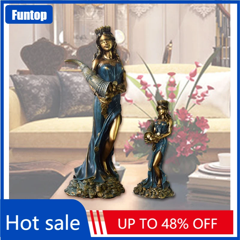 21 Bronze Greek Goddess Of Destiny Statue Fortune Goddess Resin Sculpture Decoration Desktop Home Decoration Gift Figurines Miniatures Aliexpress