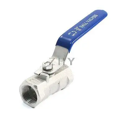 3/8PT Dia двойной Внутренняя резьба Синий Пластик покрытием Grip воды Жидкость шаровой клапан