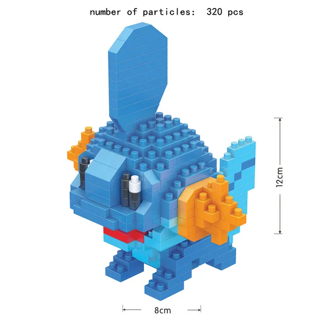 TAKARA TOMY 41 styles Pokemon Pikachu Building Blocks 3D DIY Educational Model Ornament Mewtwo Micro Small Assembled Block Brick 8084A