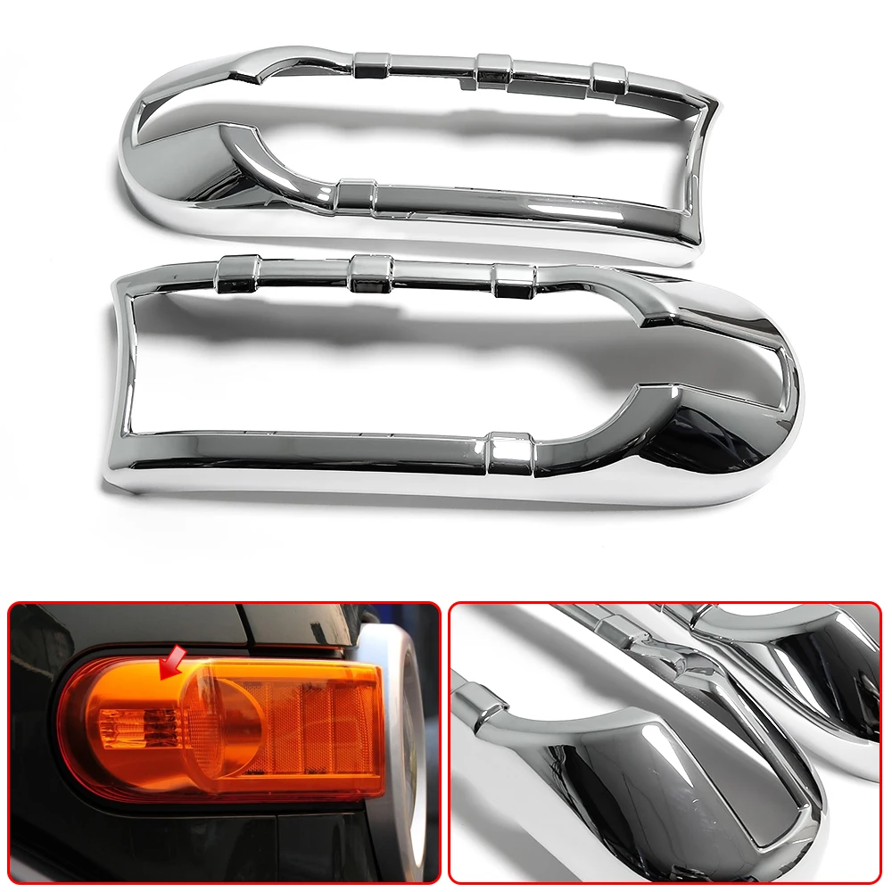 

ABS Chrome Front Head Light Headlight Protection Cover Trim Sticker For Toyota FJ Cruiser XJ10 2006-2020 Car Styling Accessories