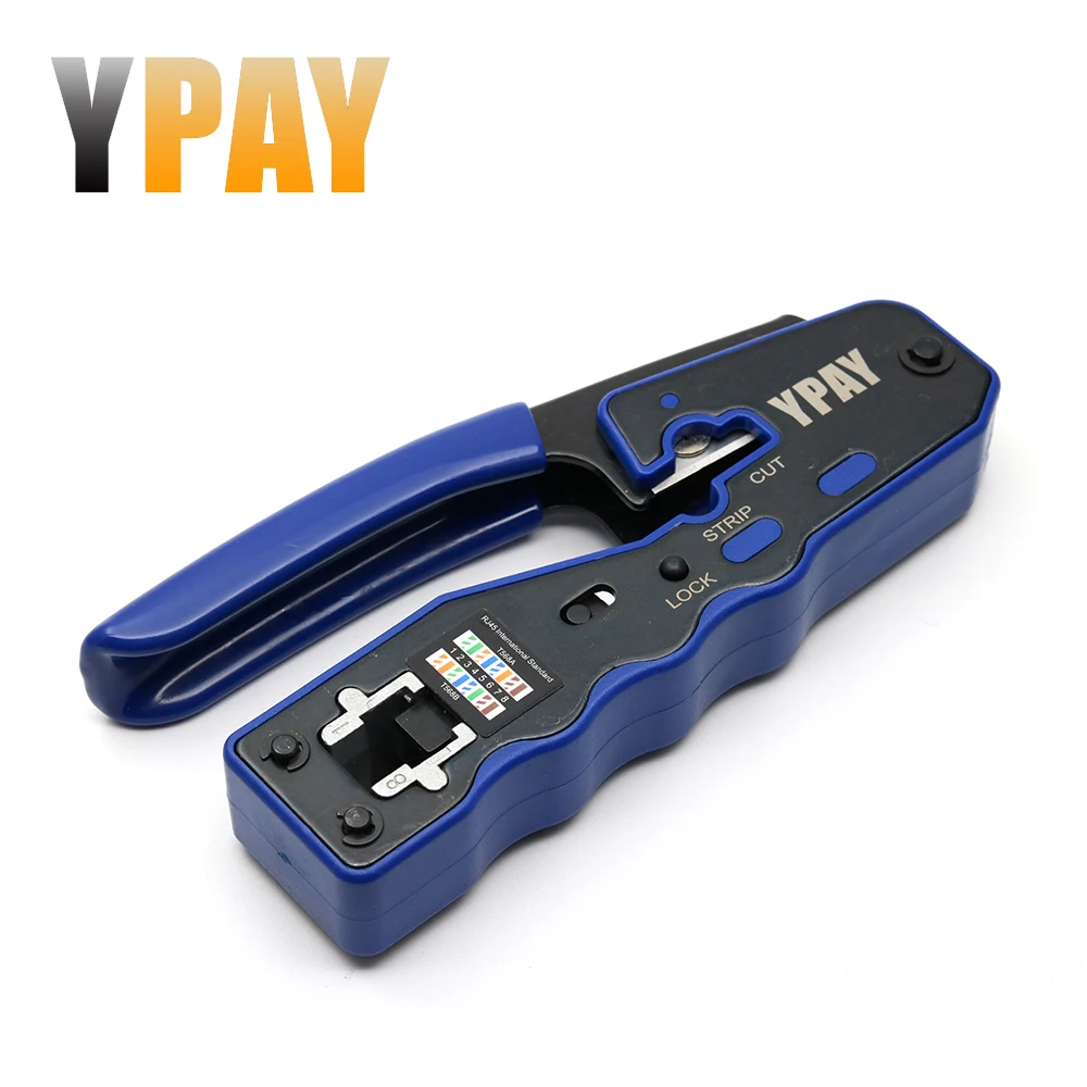 YPAY EZ rj45 crimper hand network tools pliers cat5 cat6 8p rg rj 45 ethernet cable 1