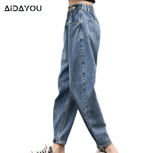 Jeans larghi da donna Jeans larghi da ragazzo Jeans Mom Fit pantaloni corti  a vita alta Jeans in Denim stile coreano ouc284 _ - AliExpress Mobile