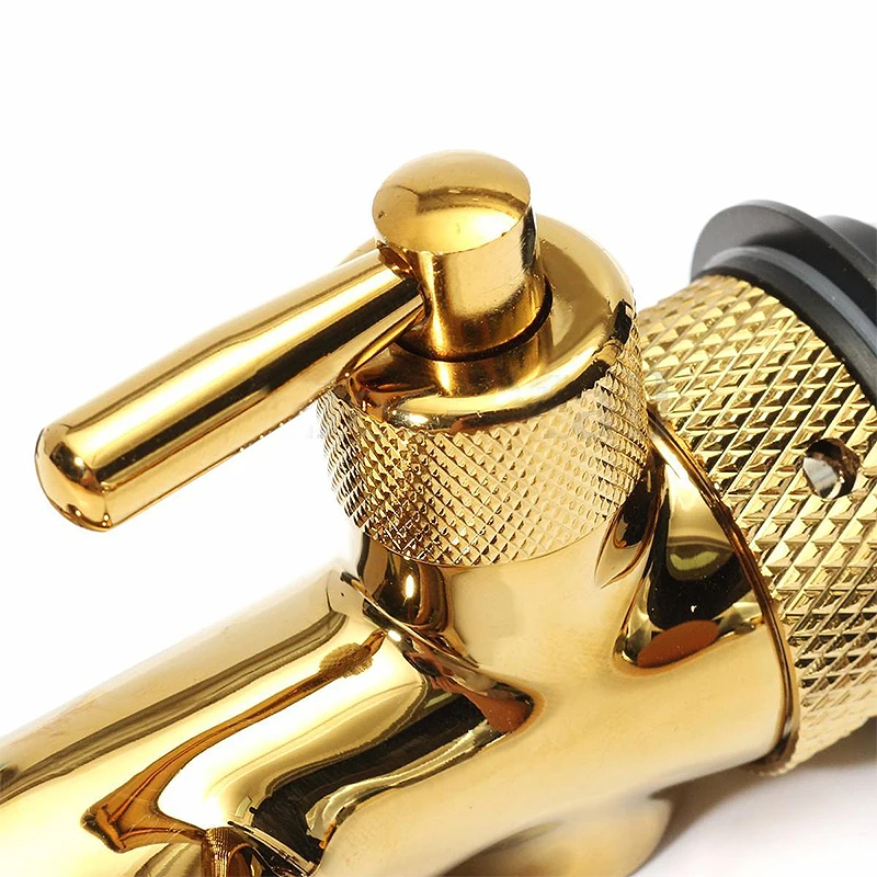 JX-LCLYL Adjustable Pub Bar Draft Beer Faucet G5/8 Shank Gold Plating for Kegerator Tap